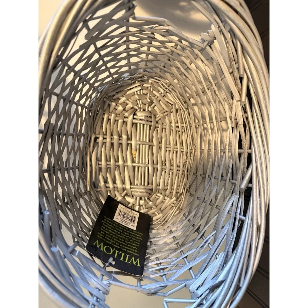 wicker baskets vintage  Silver Set Of 4